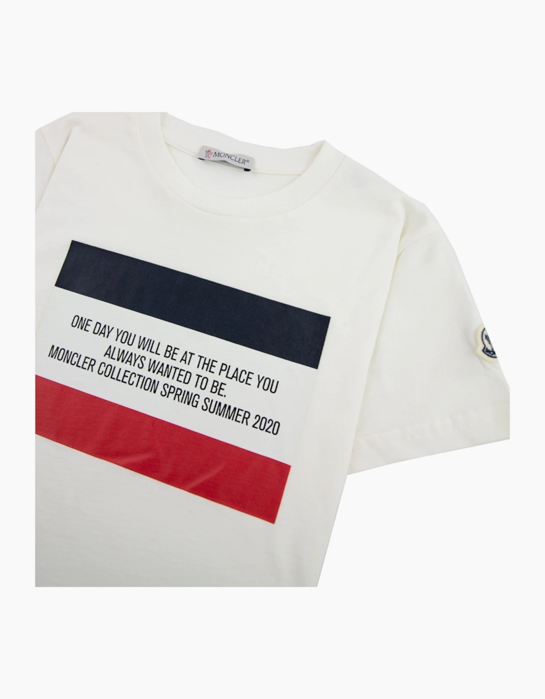 Moncler Junior Maglia Quote T-shirt White 034