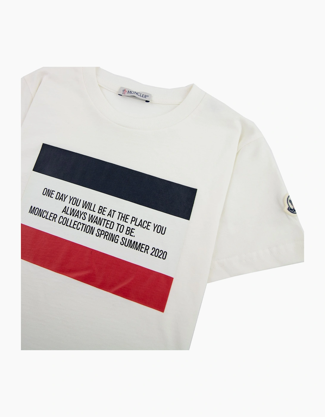Moncler Junior Maglia Quote T-shirt White 034