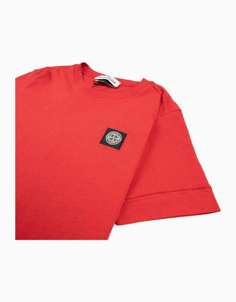 Stone Island Junior Patch Logo T-Shirt Red