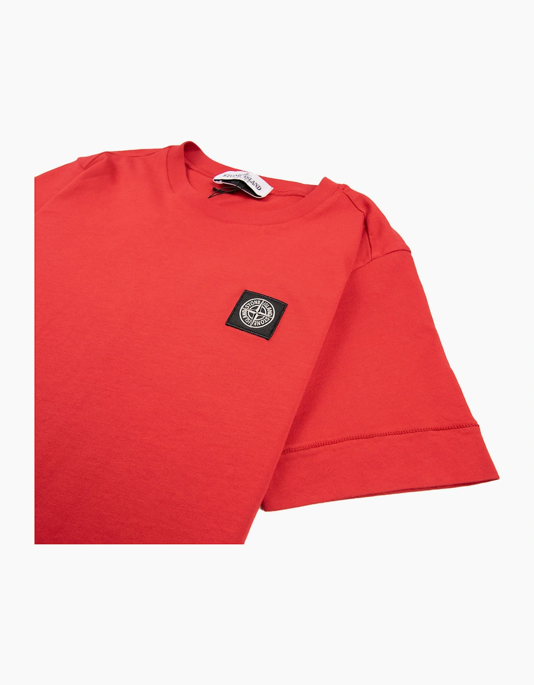 Stone Island Junior Patch Logo T-Shirt Red