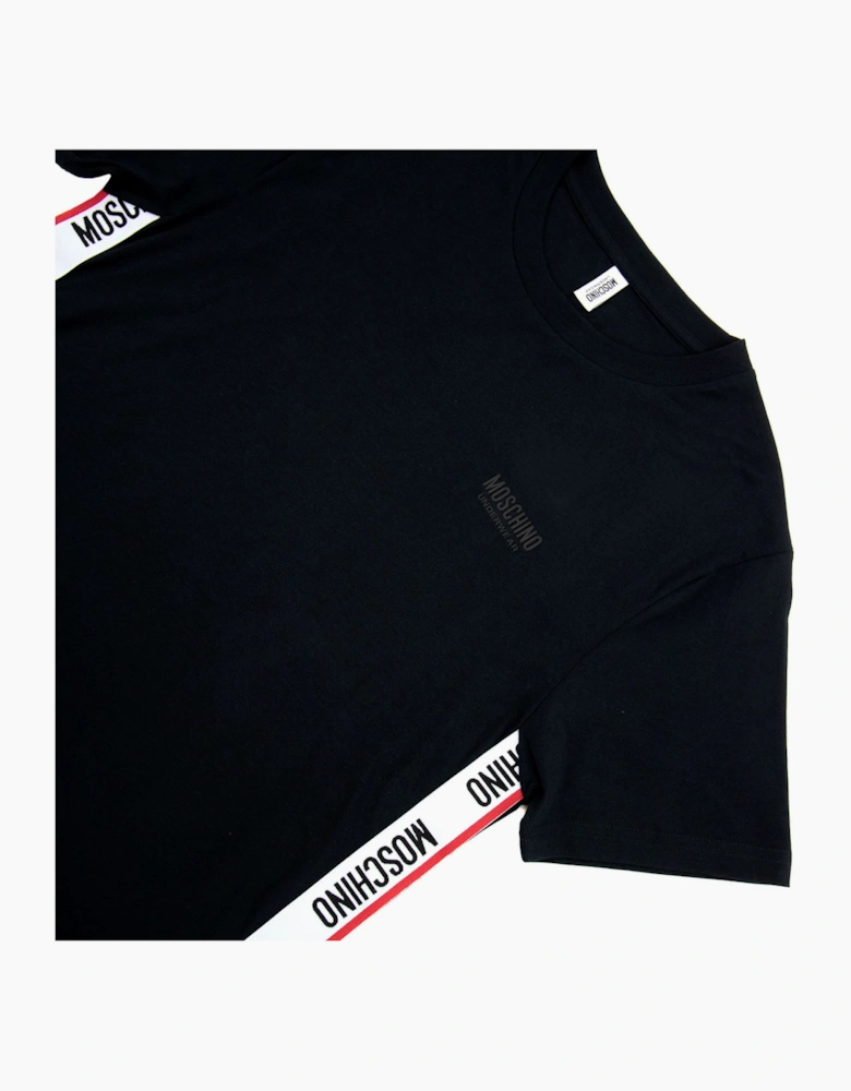Moschino Underwear Chest Logo Tape T Shirt Black 0555