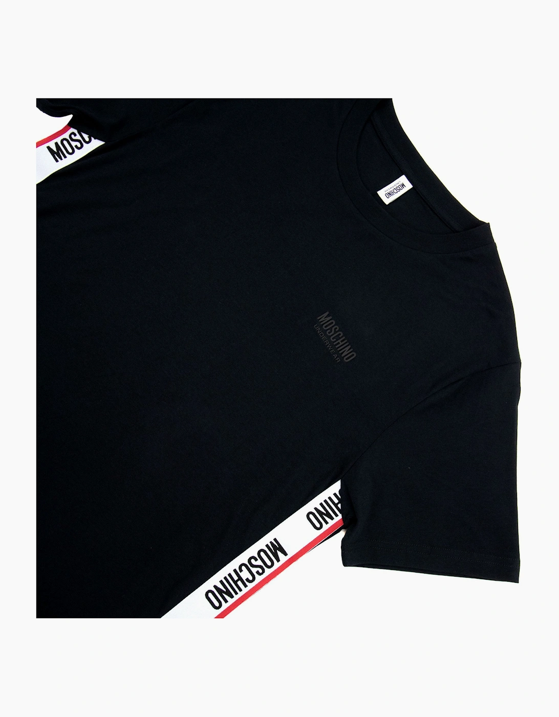 Moschino Underwear Chest Logo Tape T Shirt Black 0555
