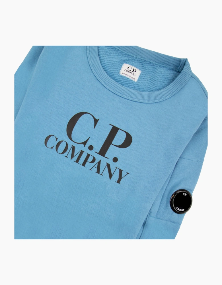 Cp Company Undersixteen Basic Lens Crewneck Sweatshirt Niagara Blue 853