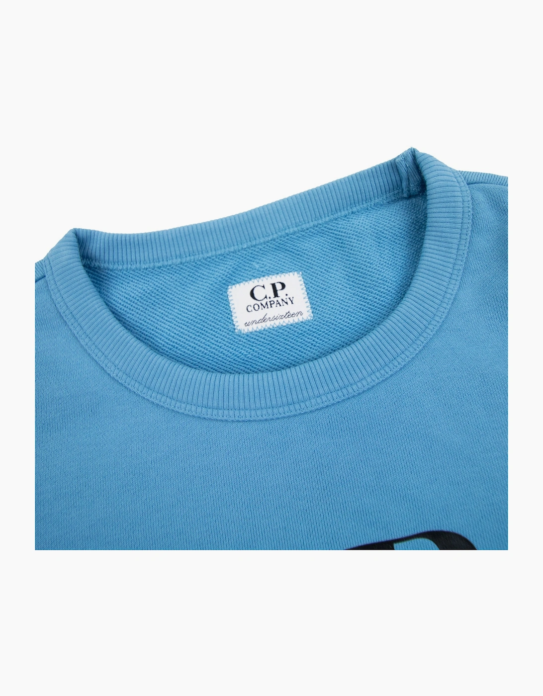 Cp Company Undersixteen Basic Lens Crewneck Sweatshirt Niagara Blue 853