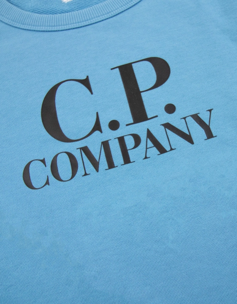 Cp Company Undersixteen Basic Lens Crewneck Sweatshirt Niagara Blue 853