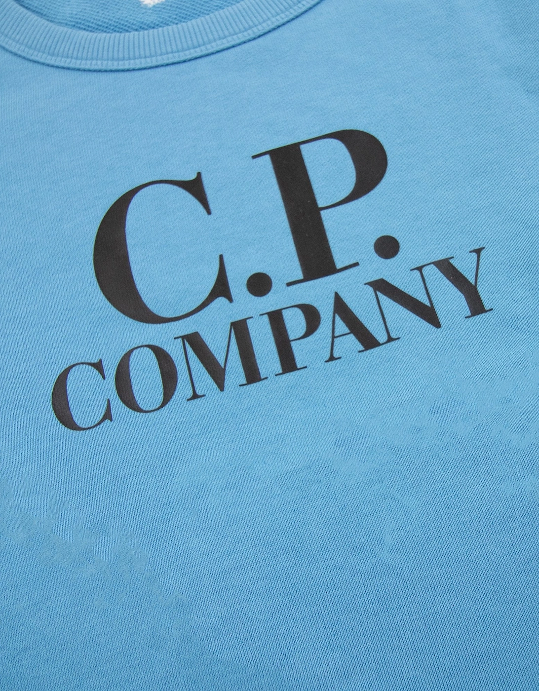 Cp Company Undersixteen Basic Lens Crewneck Sweatshirt Niagara Blue 853