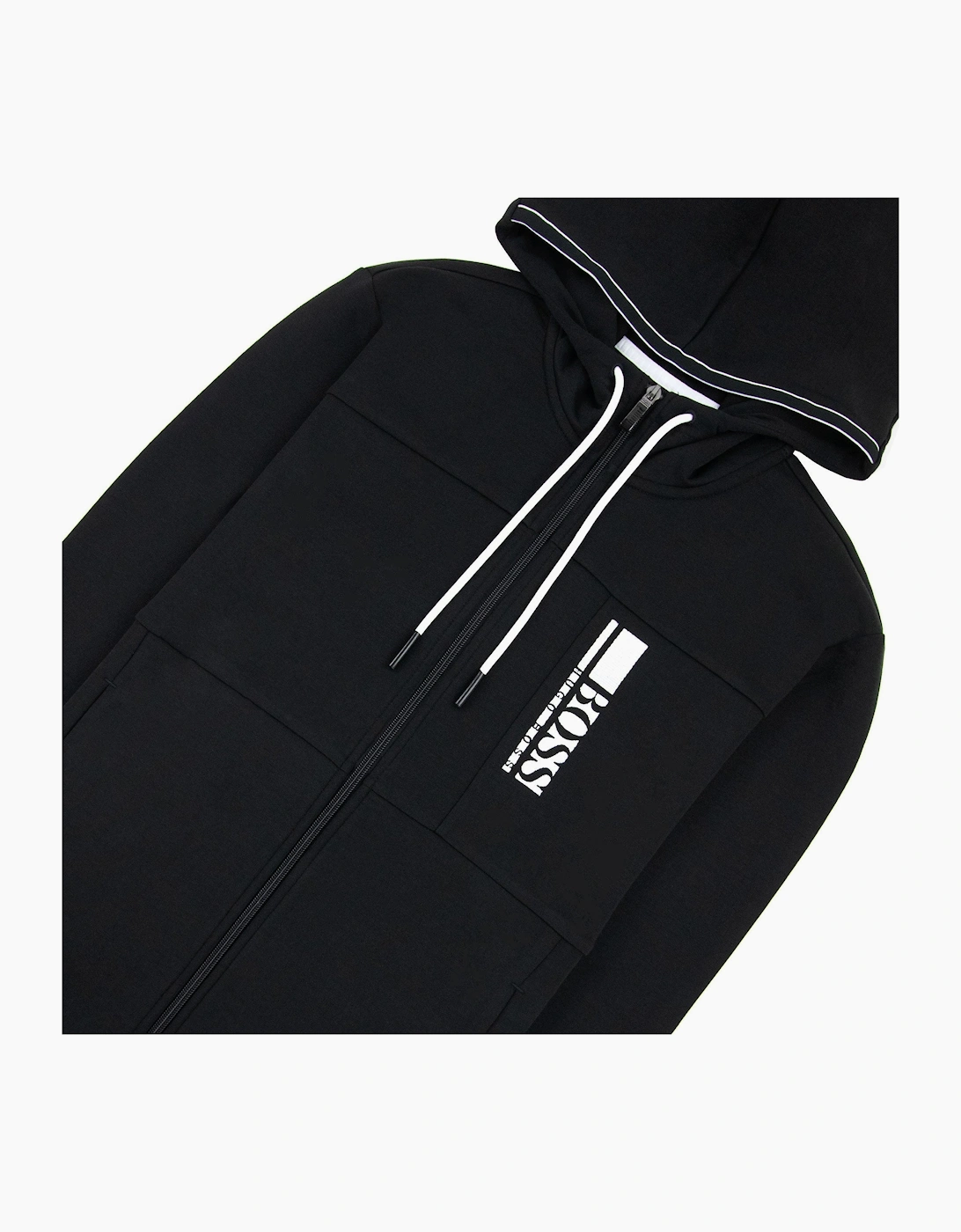 Hugo Boss Block Logo Zip Up Hoody Black 001
