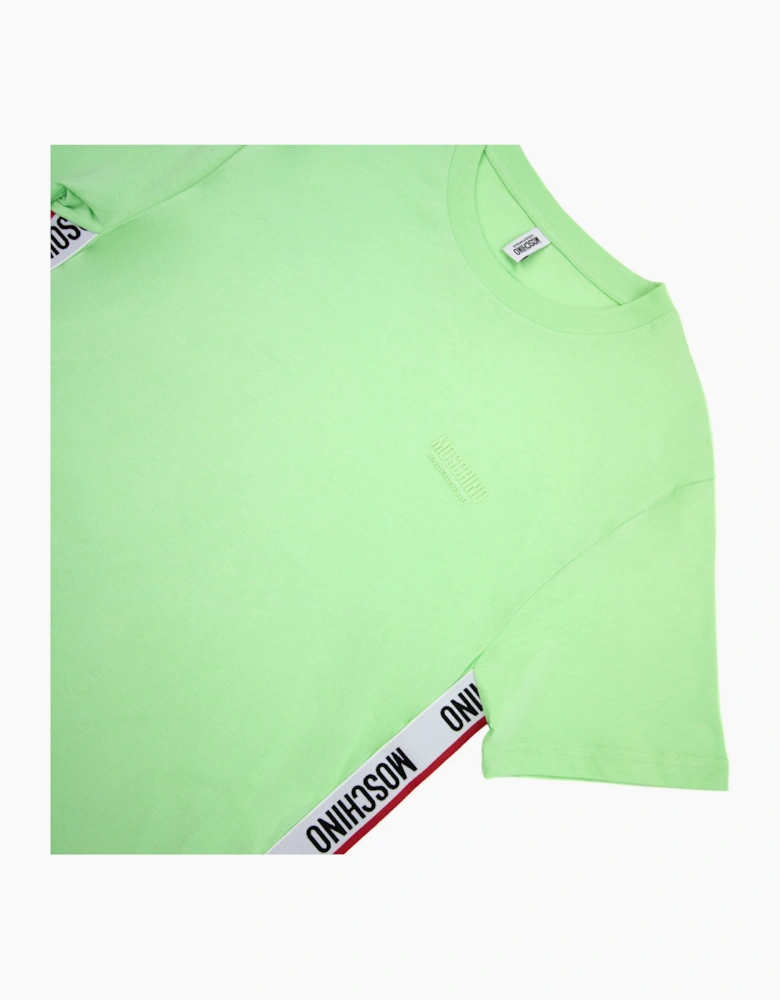 Moschino Underwear Chest Logo Tape T Shirt Green 0449