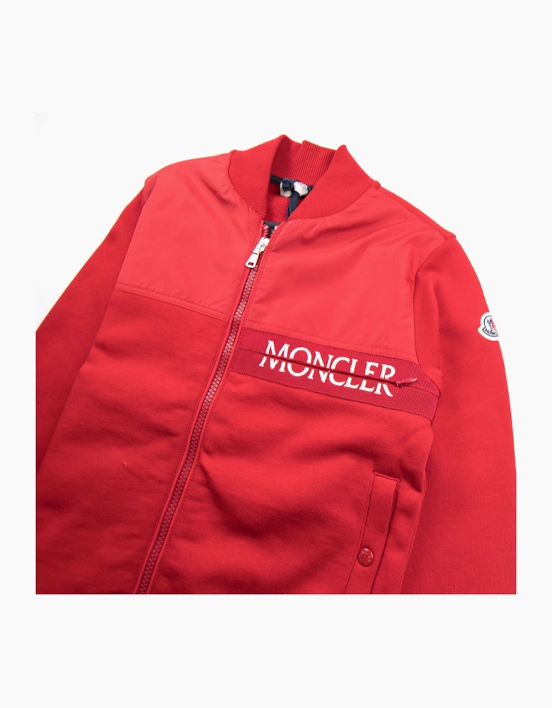 Moncler Junior Maglia Zip Up Cardigan Red