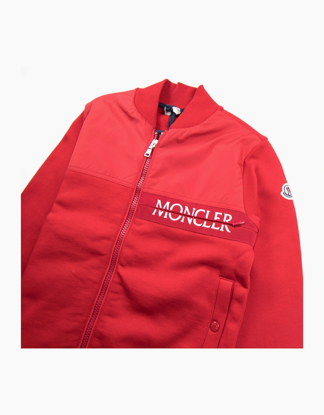 Moncler Junior Maglia Zip Up Cardigan Red