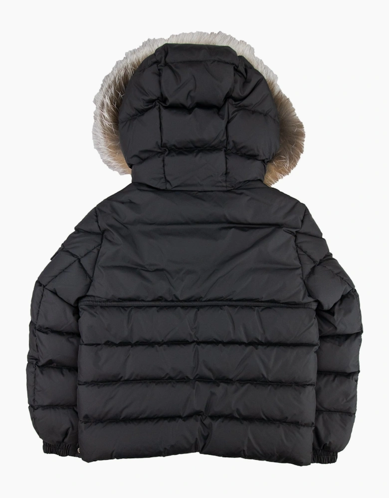 Moncler Junior New Byron Fur Coat Black