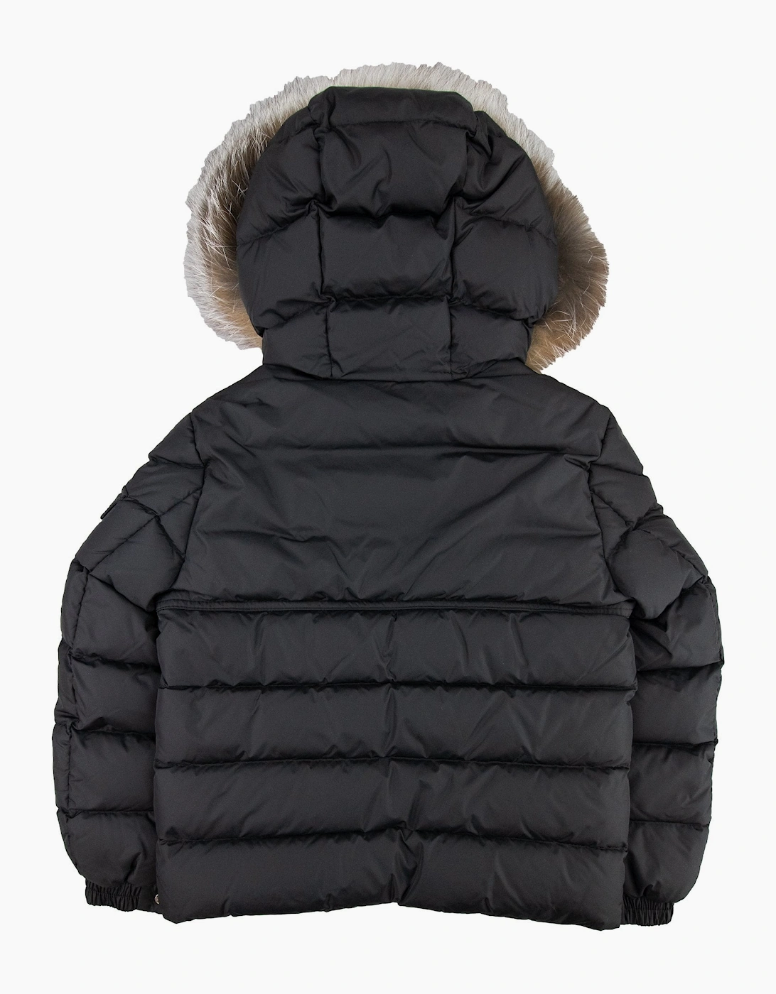 Moncler Junior New Byron Fur Coat Black