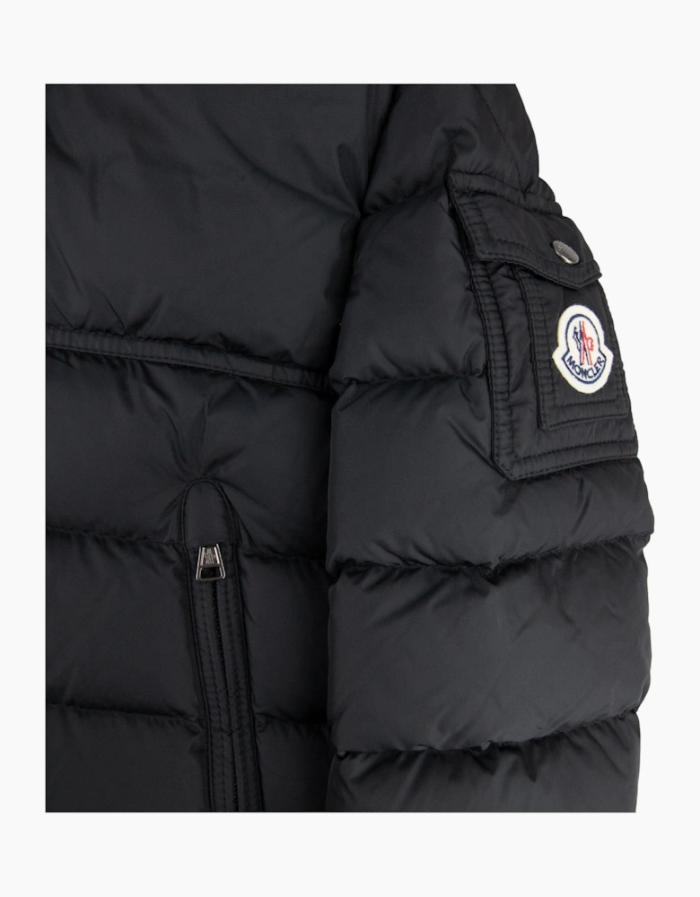 Moncler Junior New Byron Fur Coat Black