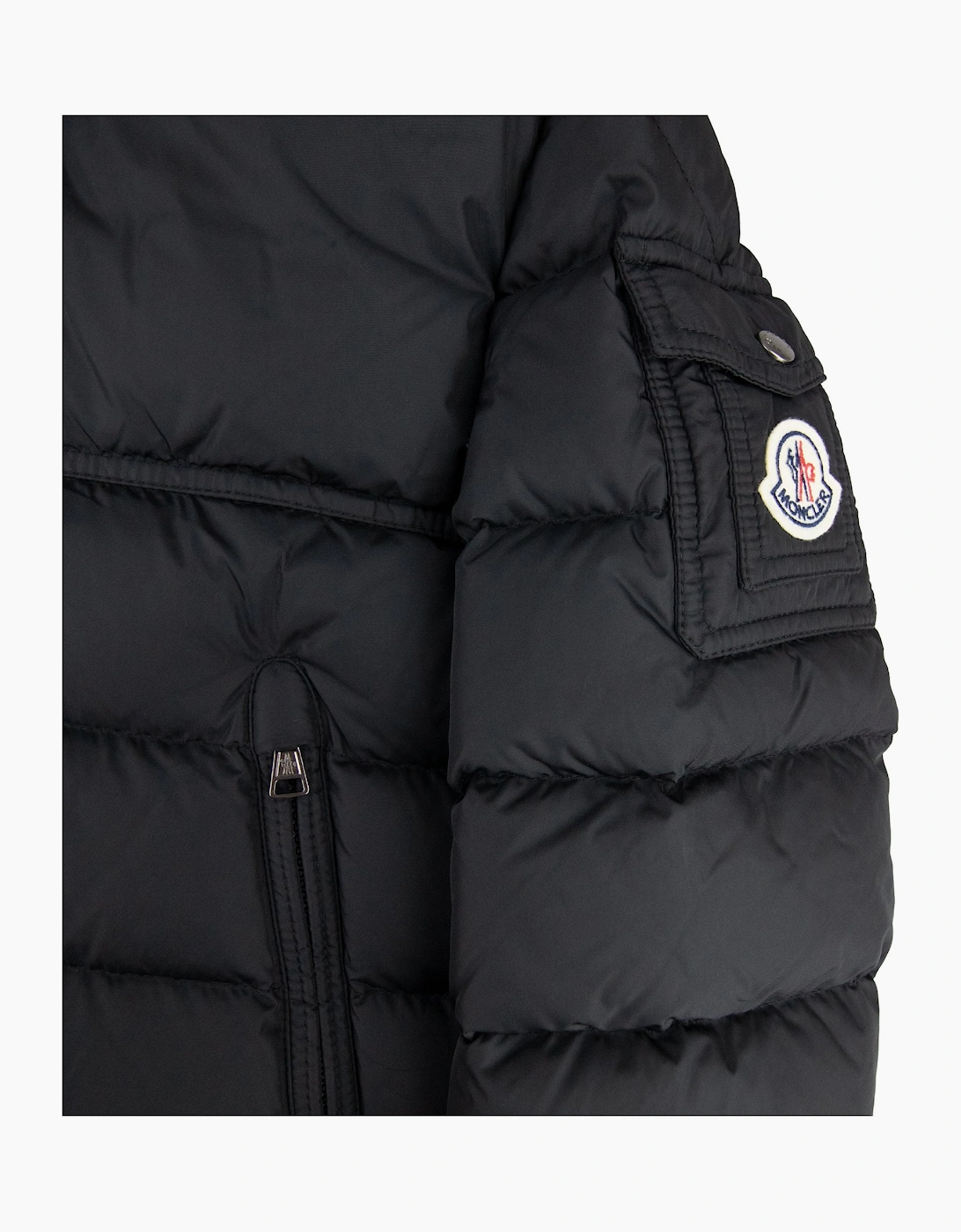 Moncler Junior New Byron Fur Coat Black