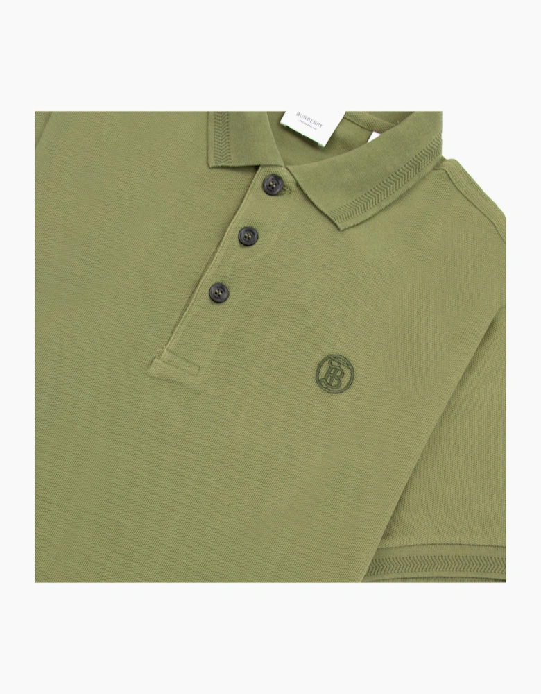 Burberry Manzoni Monogram Pique Polo Olive