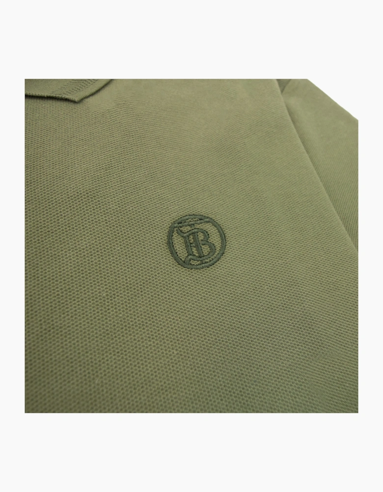 Burberry Manzoni Monogram Pique Polo Olive