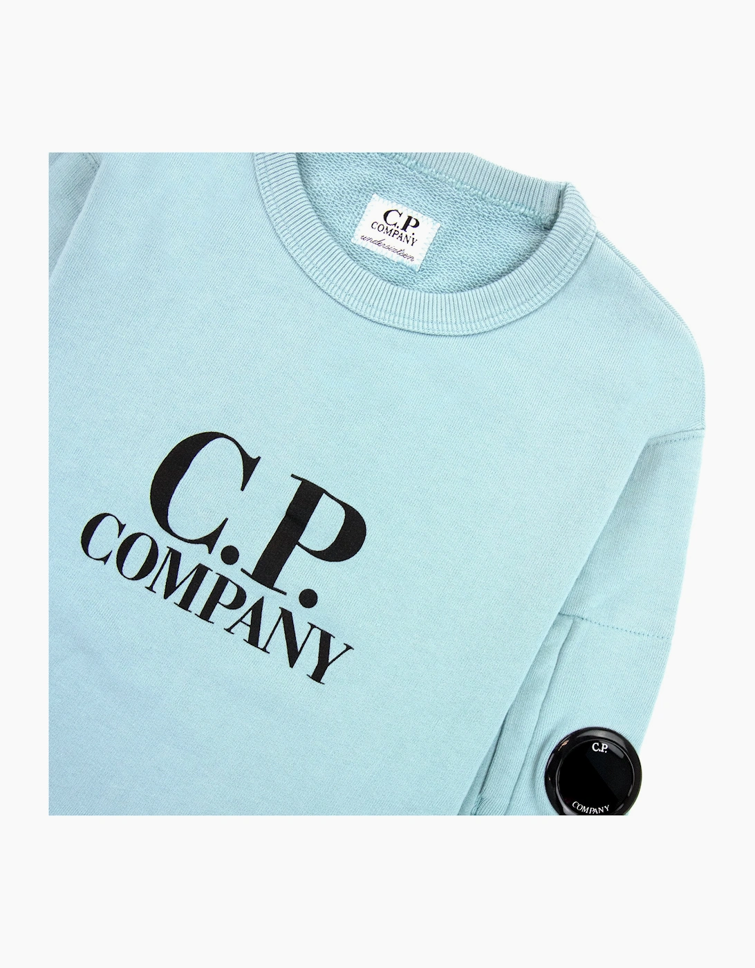 Cp Company Undersixteen Basic Lens Crewneck Sweatshirt Mineral Blue 811