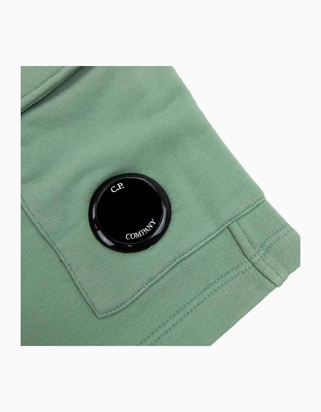 Cp Company Undersixteen Grey Lens Logo Bermuda Shorts Green 626
