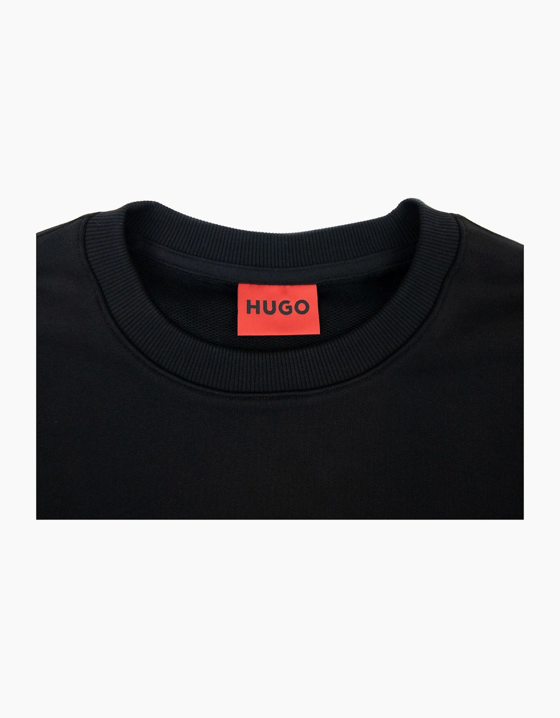 Hugo Dalker Logo Print Relax Fit Sweatshirt Black 001