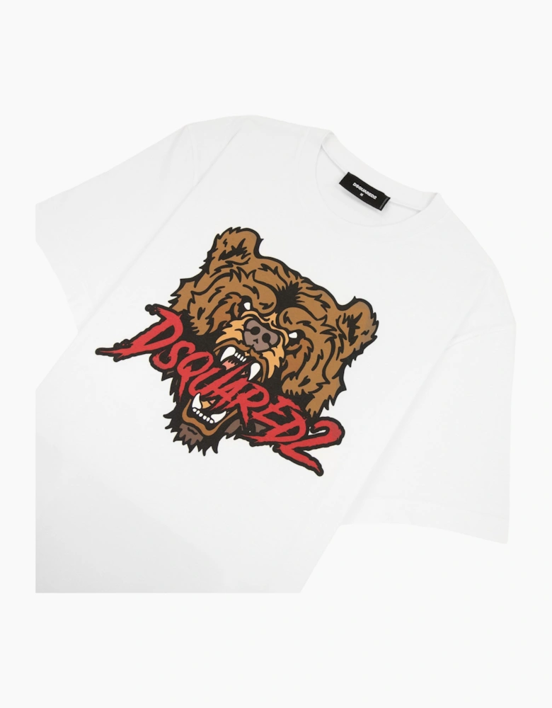 Dsquared2 Bear Logo Cool Fit T Shirt White 100