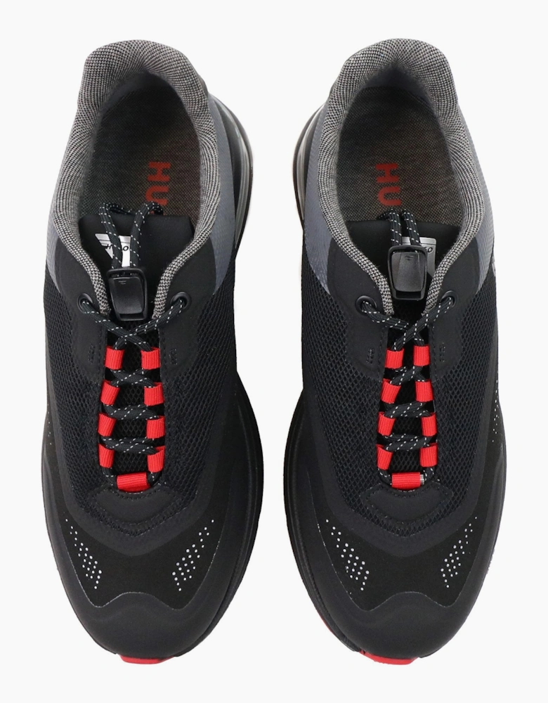 Hugo Axel Runner Mixed Material Trainer Black 001