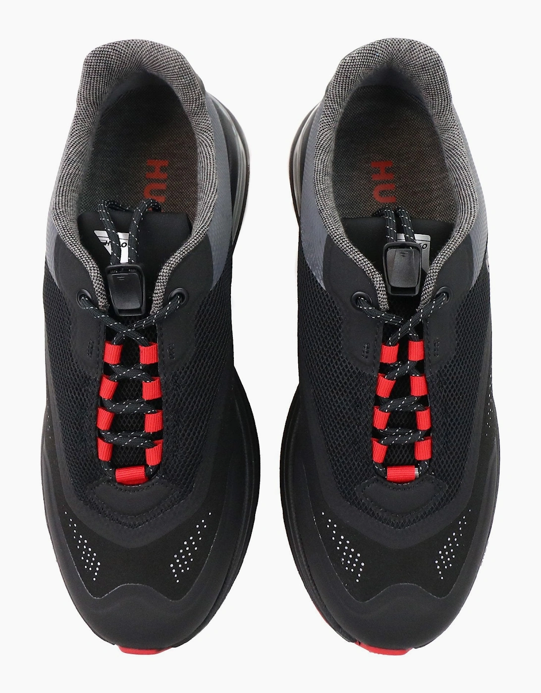 Hugo Axel Runner Mixed Material Trainer Black 001