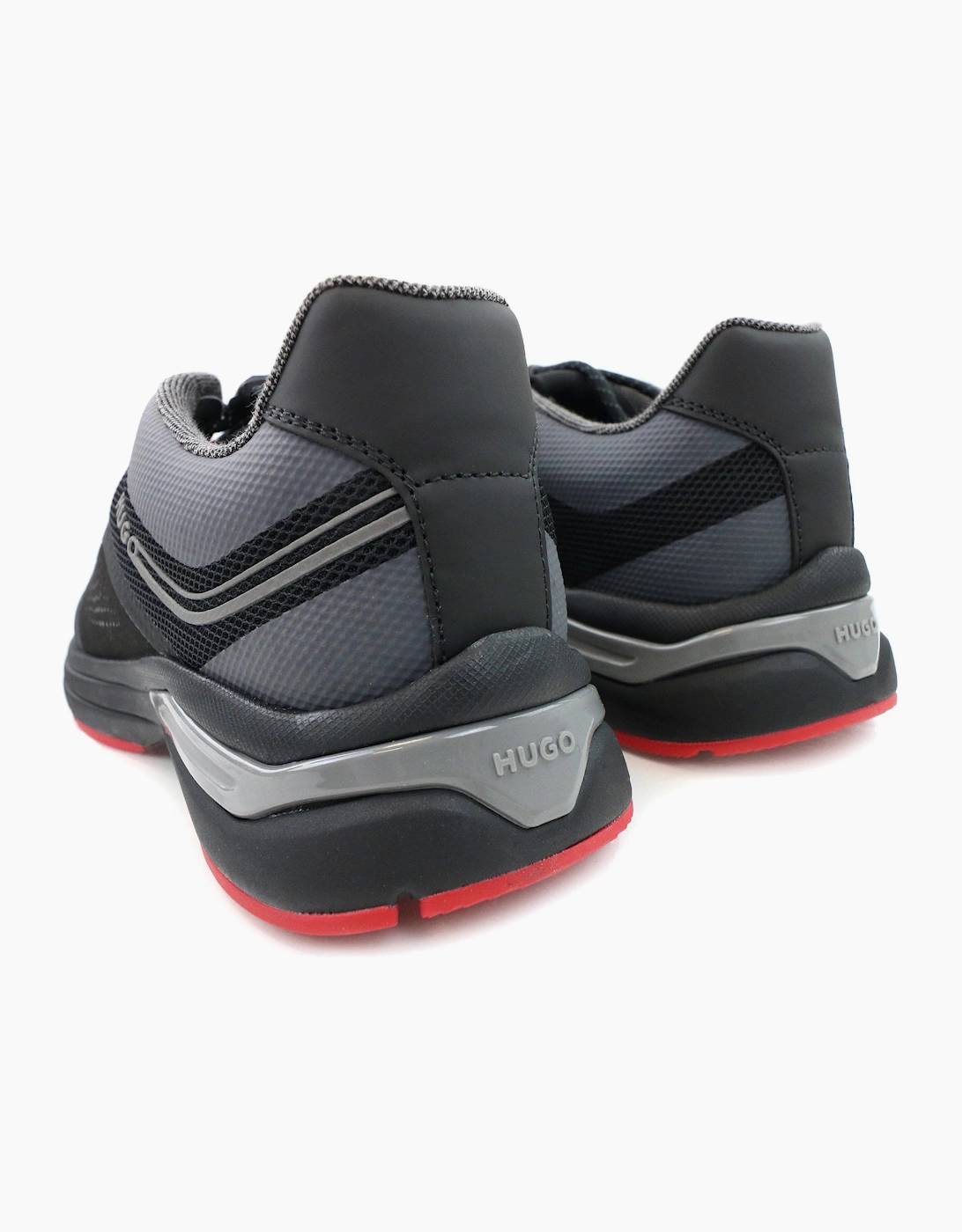 Hugo Axel Runner Mixed Material Trainer Black 001