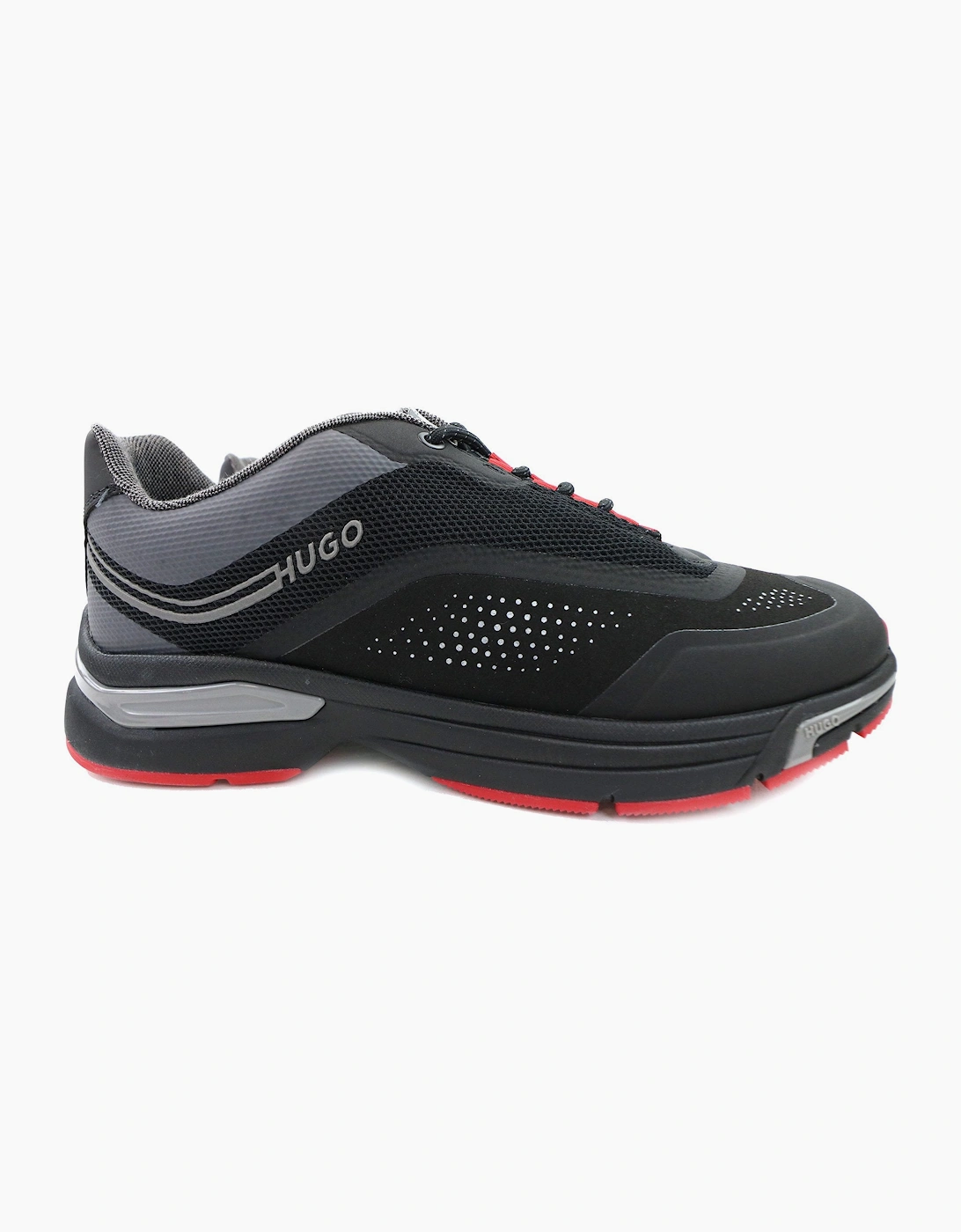 Hugo Axel Runner Mixed Material Trainer Black 001