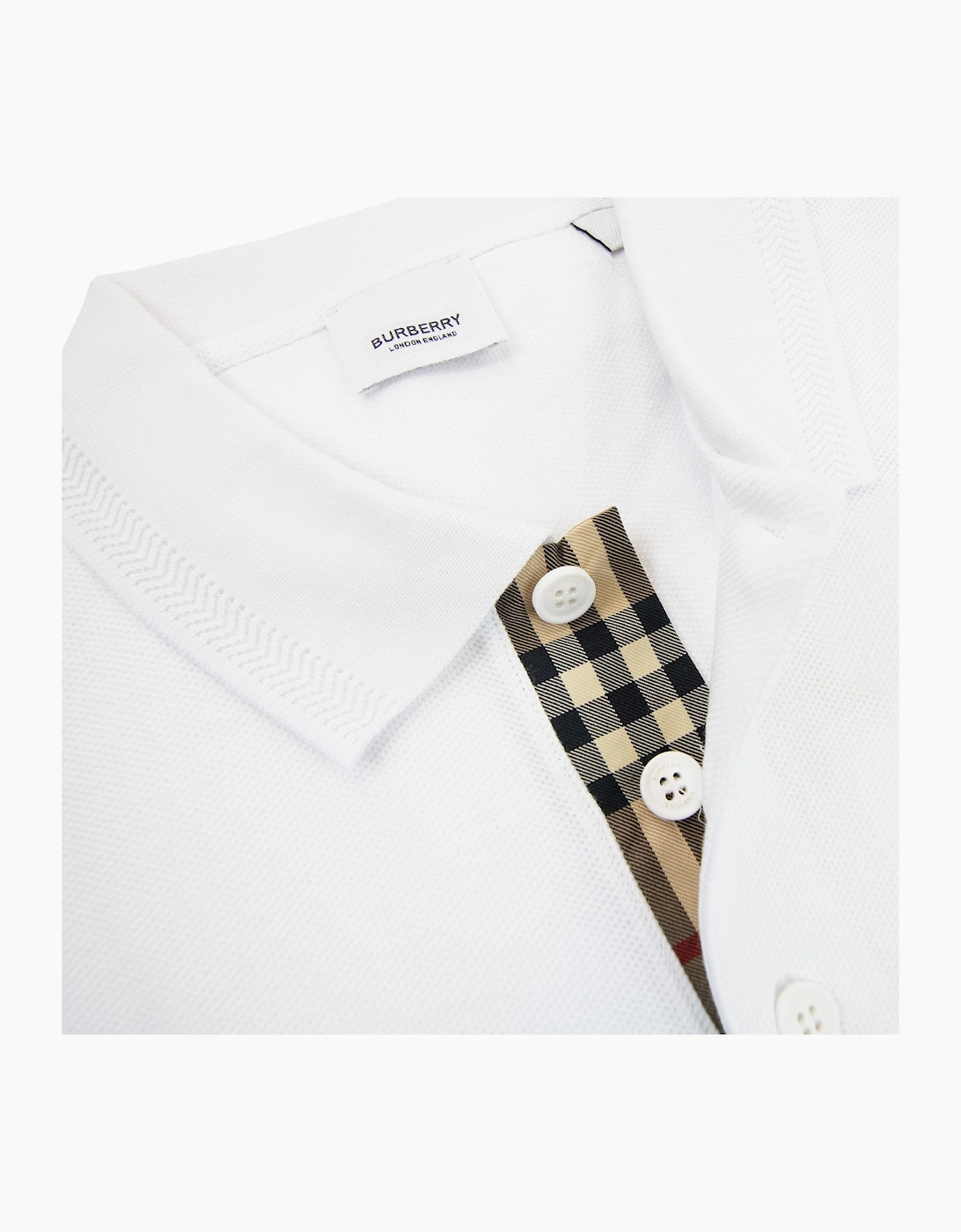 Burberry Manzoni Monogram Pique Polo White