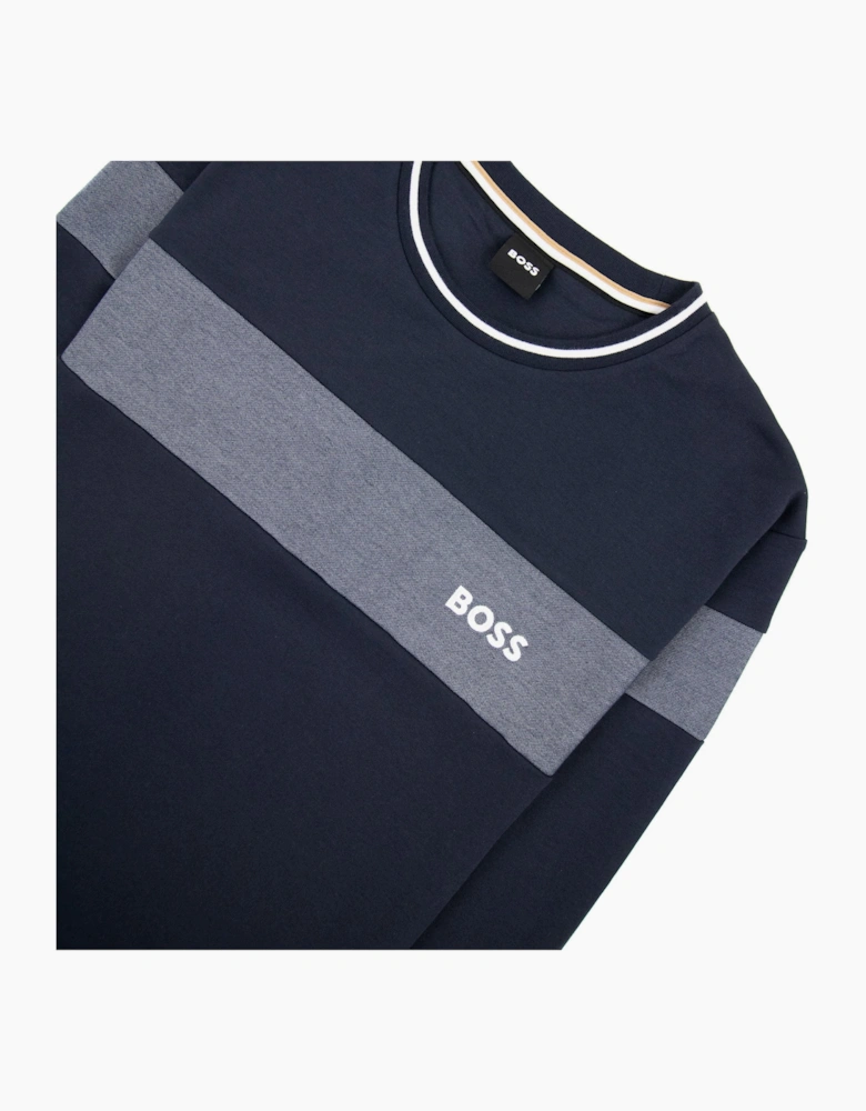Hugo Boss Contrast Insert Logo Tracksuit Sweatshirt Dark Navy 403