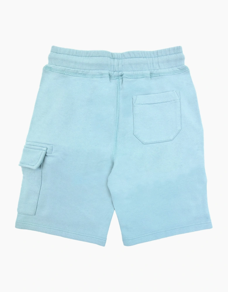 Cp Company Undersixteen Grey Lens Logo Bermuda Shorts Mineral Blue 811