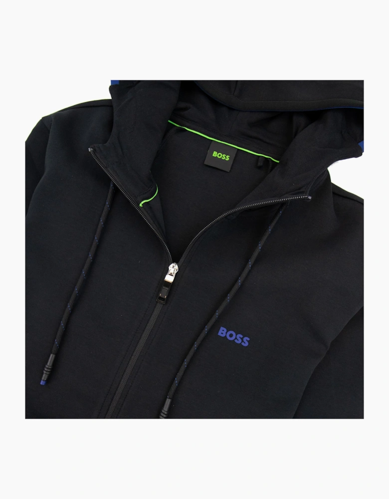Hugo Boss Saggy 1 Embroidered Logo Zip Up Sweatshirt Black 001