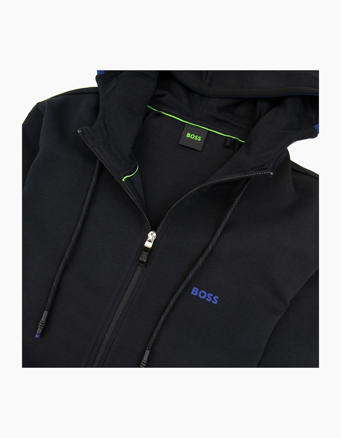 Hugo Boss Saggy 1 Embroidered Logo Zip Up Sweatshirt Black 001