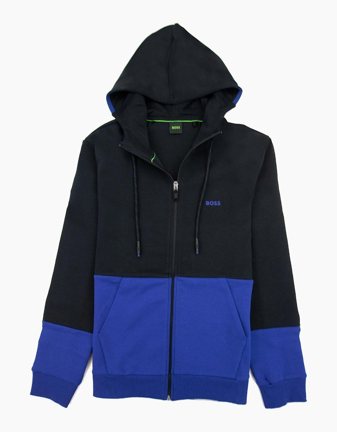 Hugo Boss Saggy 1 Embroidered Logo Zip Up Sweatshirt Black 001