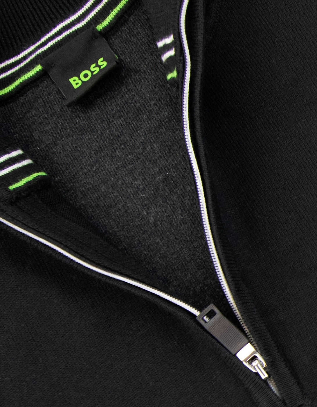 Hugo Boss Zallo Curved Logo Zip Sweater Black 001