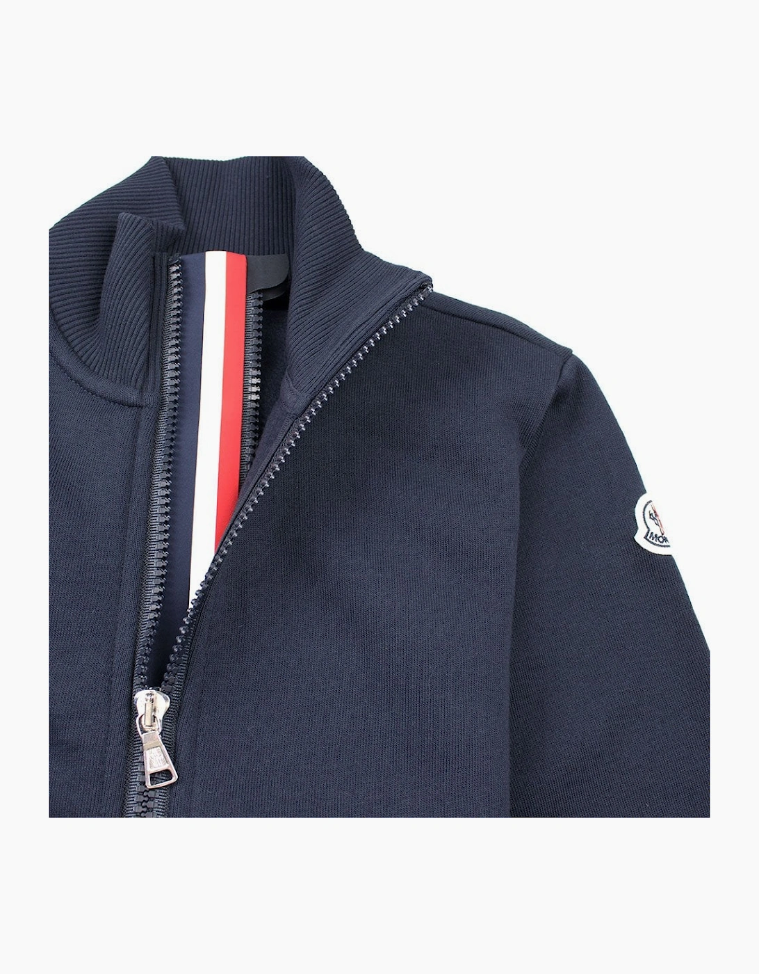 Moncler Junior Tri Zip Bomber Jacket Navy