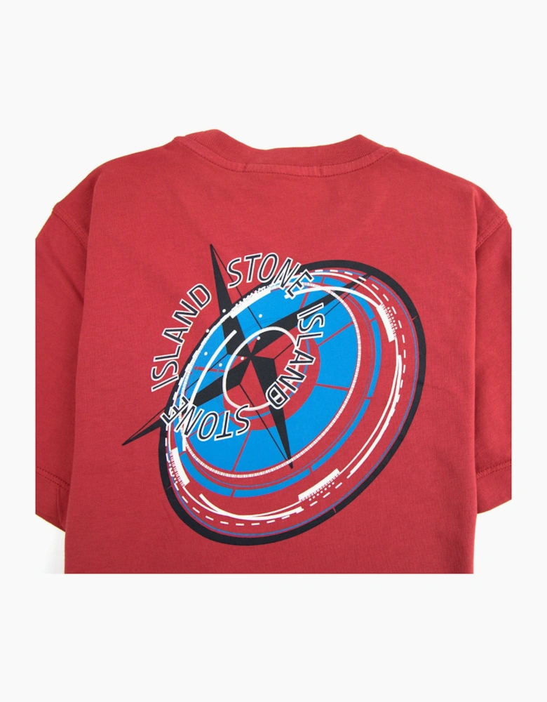Stone Island Junior Back Logo T-Shirt Red V0010