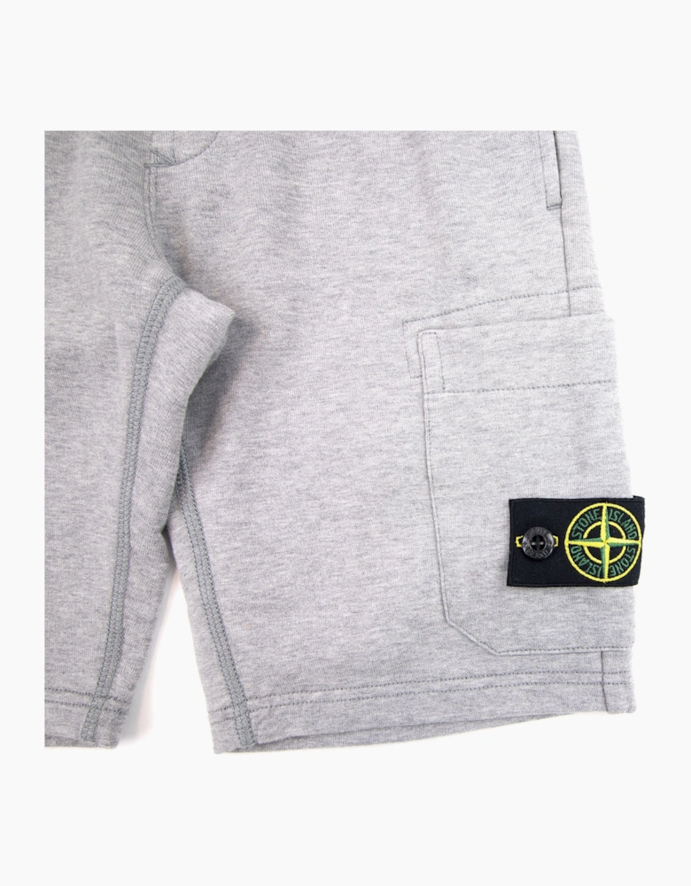 Stone Island Junior Bermuda Fleece Shorts Light Grey V1064