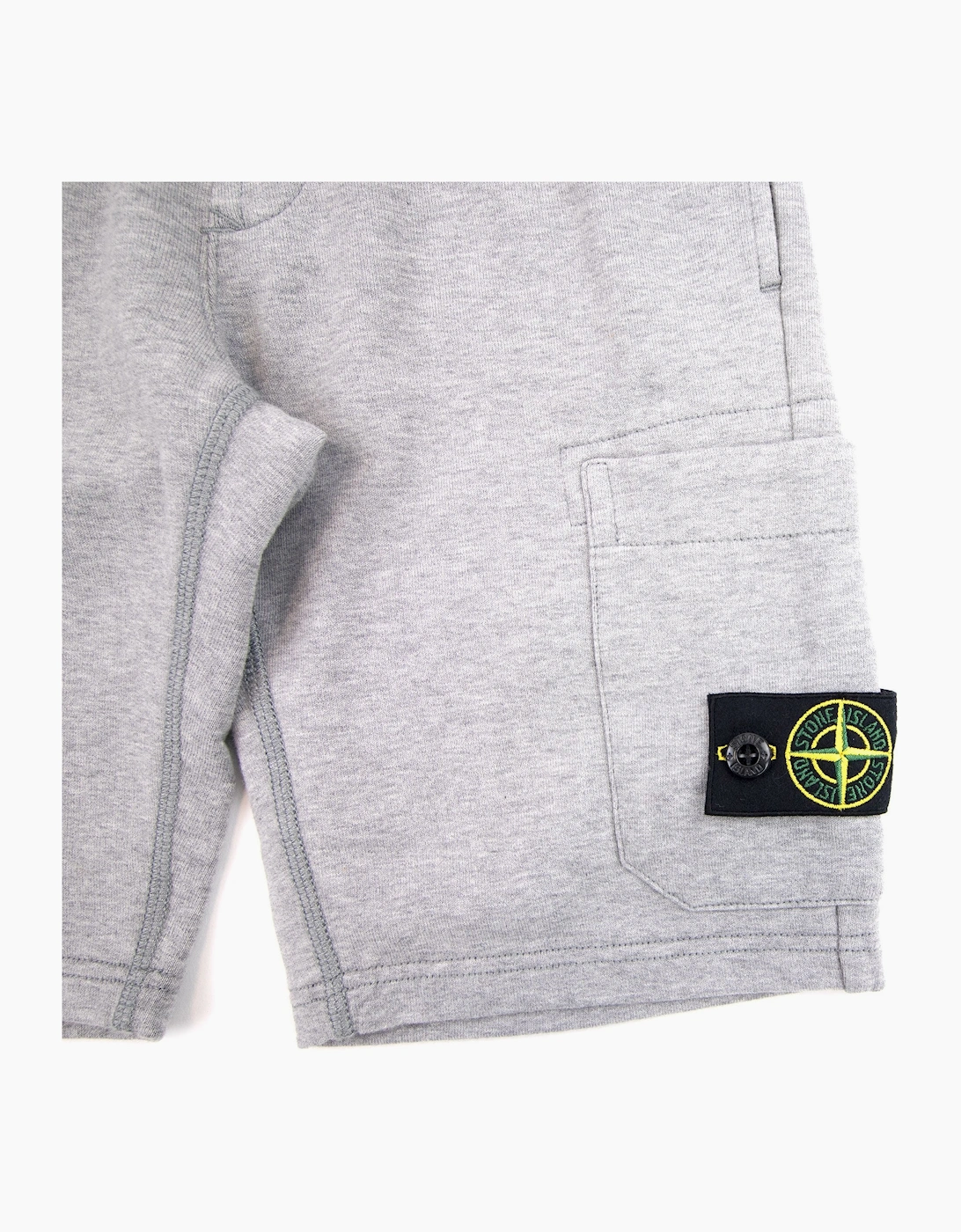 Stone Island Junior Bermuda Fleece Shorts Light Grey V1064