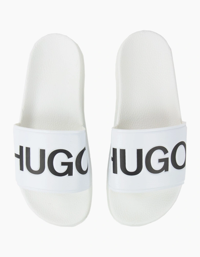 Hugo Boss Contrast Logo Sliders White 001