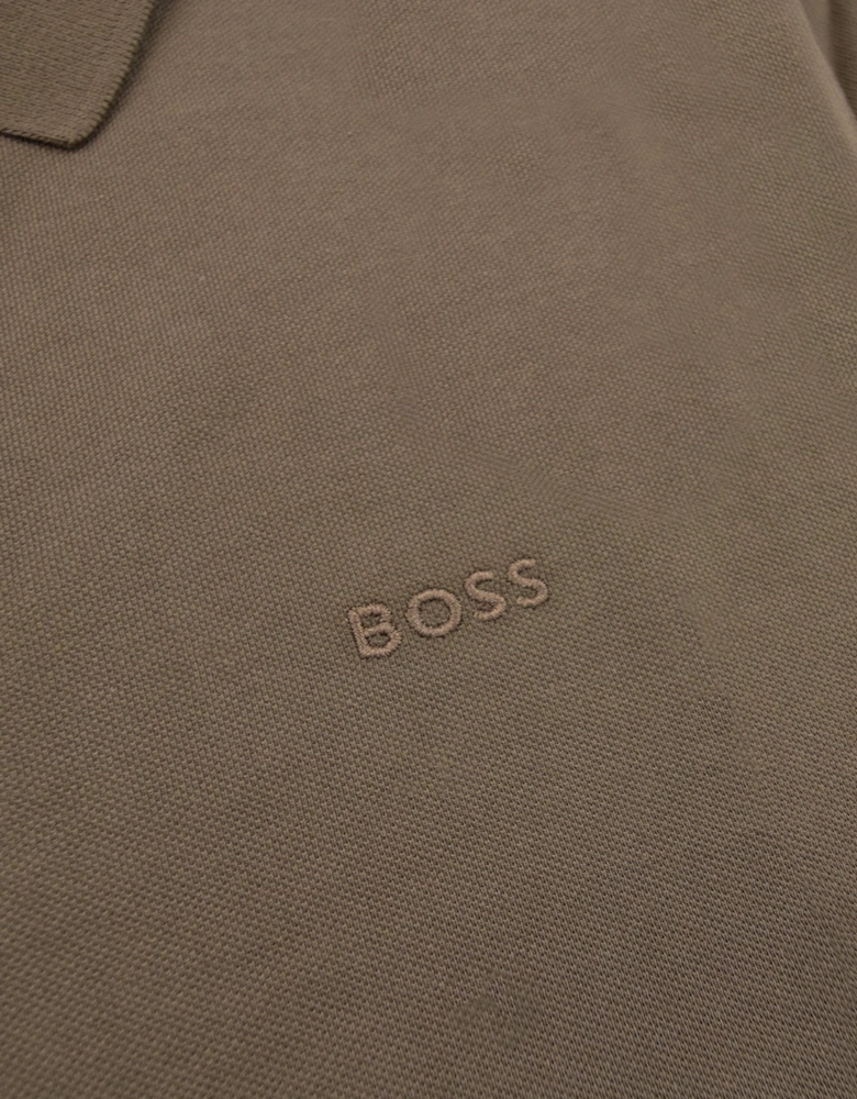 Hugo Boss Pallas Embroidered Logo S/s Polo Dark Brown 361