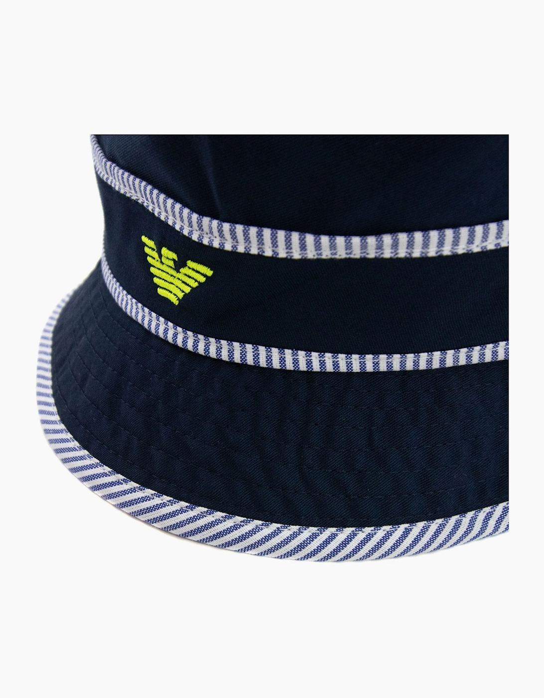 Armani Junior Eagle Logo Bucket Hat Navy Blue