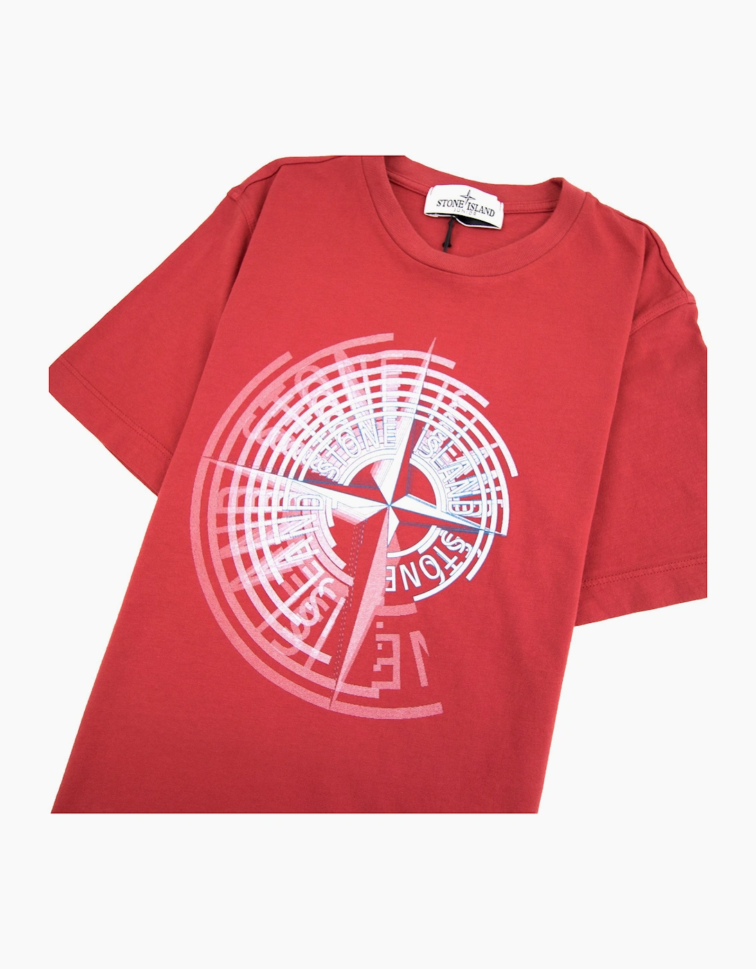 Stone Island Junior Spiral Compass T-Shirt Red