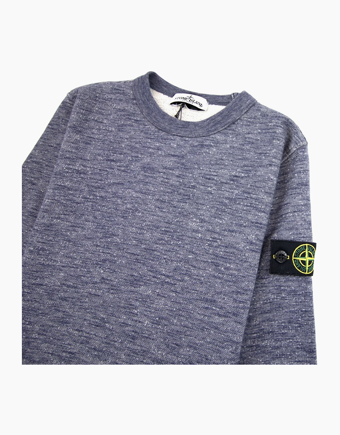 Stone Island Junior S/S Sweatshirt Marl Blue V0026