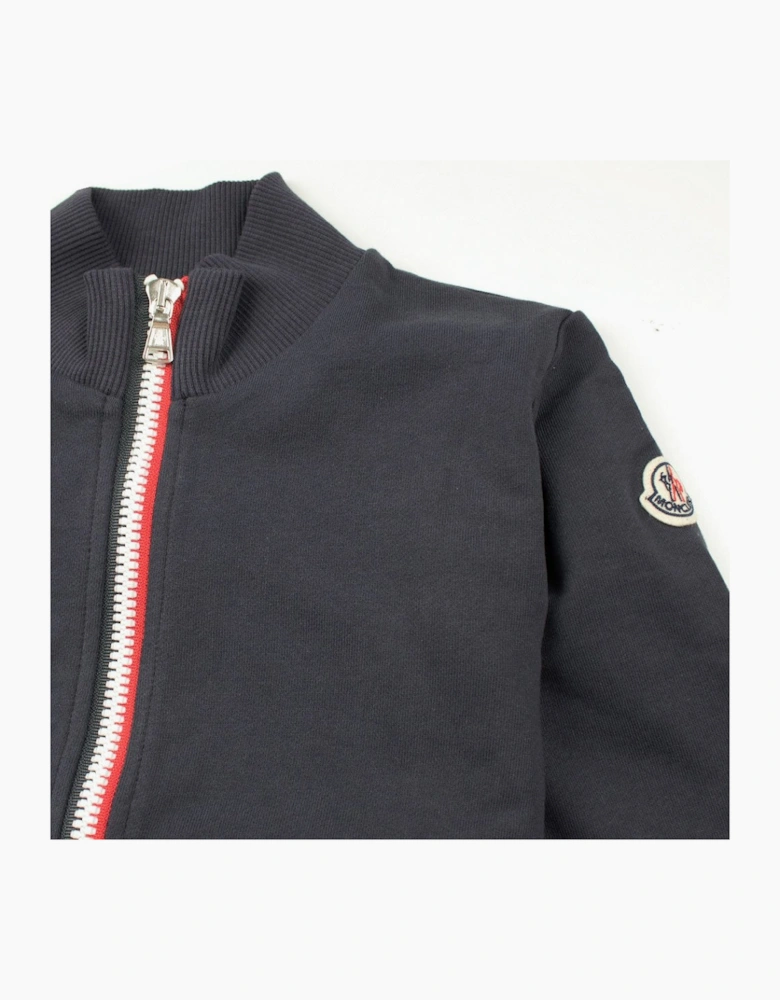 Moncler Junior Zip Up Bomber Jacket Navy