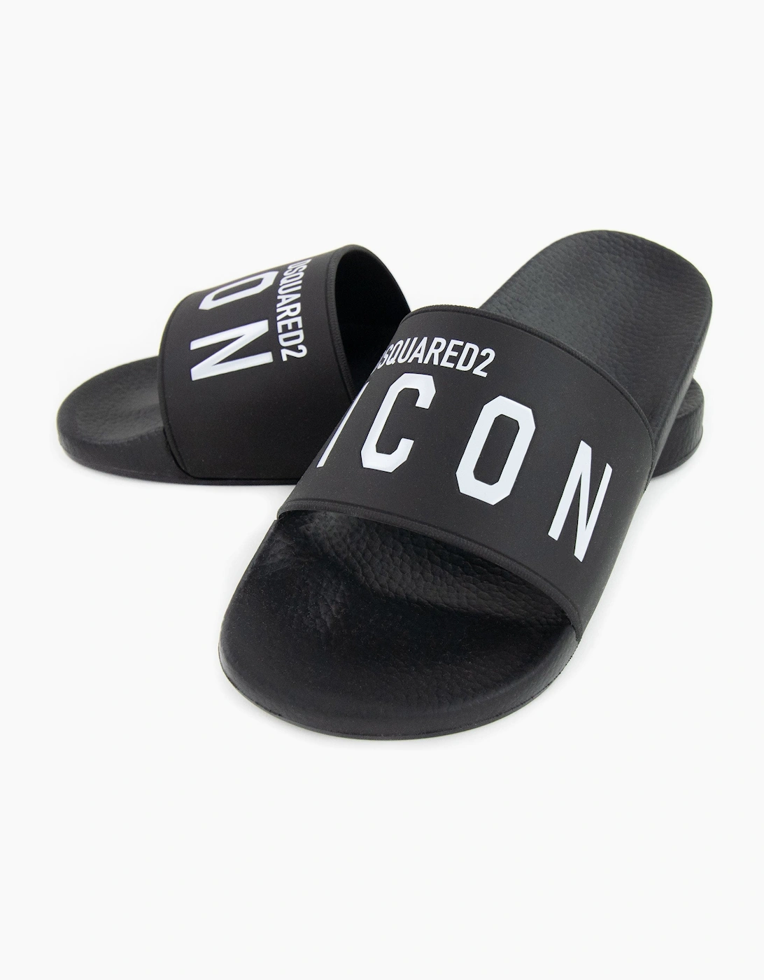 Dsquared2 Be Icon Rubber Sliders Black