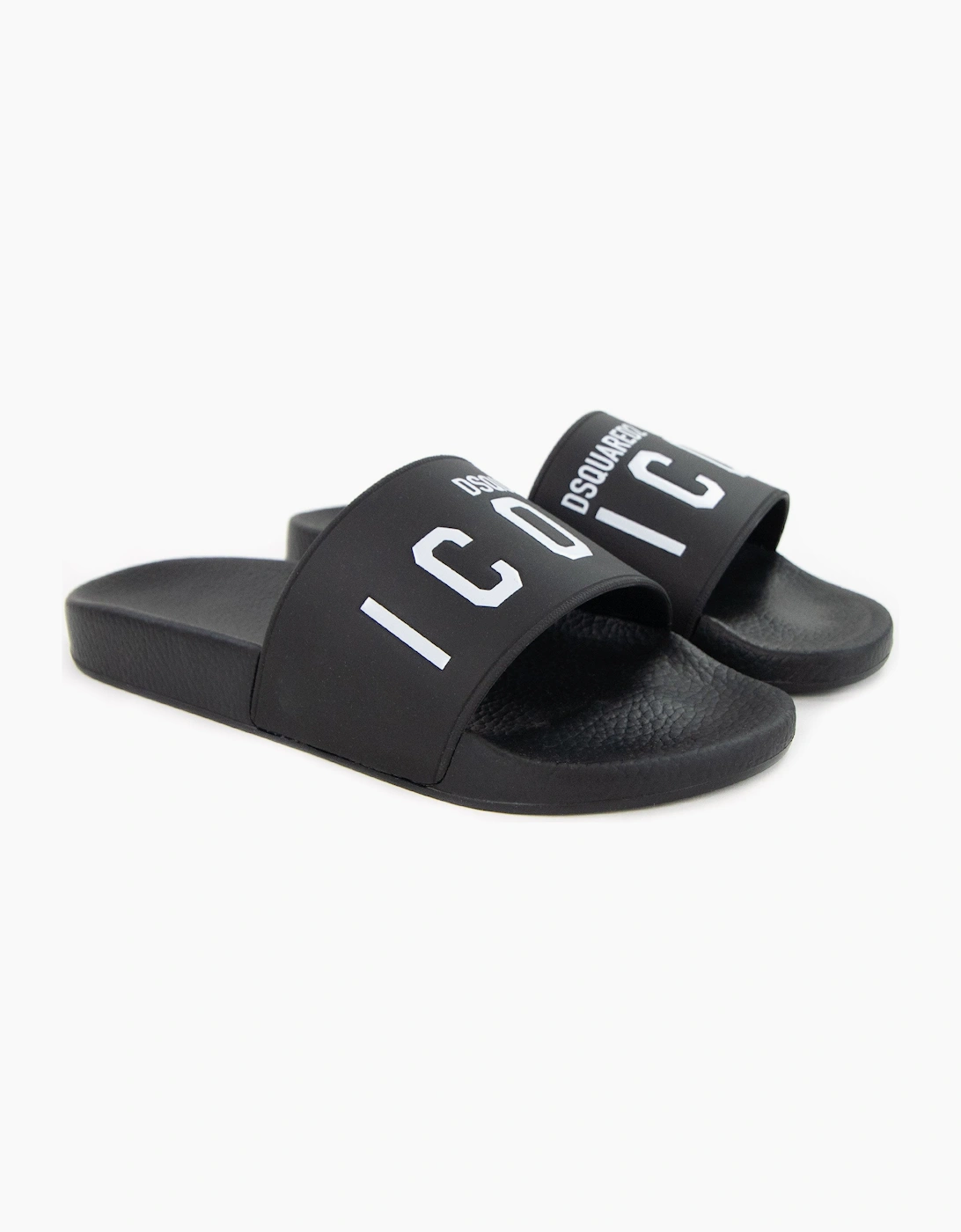 Dsquared2 Be Icon Rubber Sliders Black