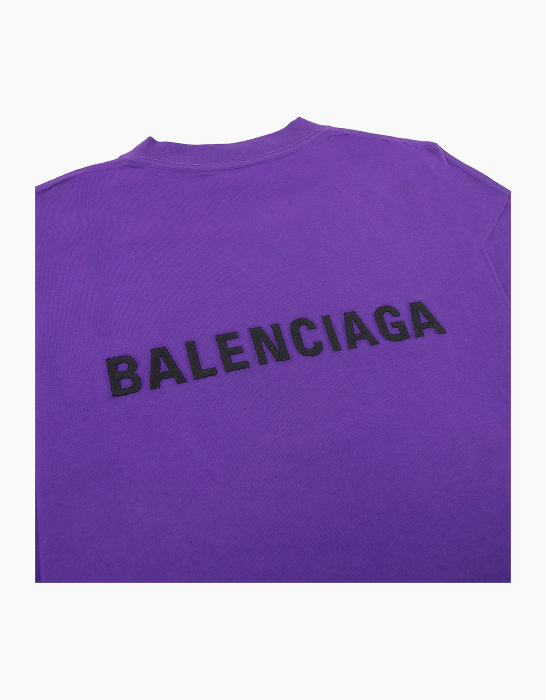 Balenciaga Embroidered Medium Fit Logo T Shirt Purple 5162