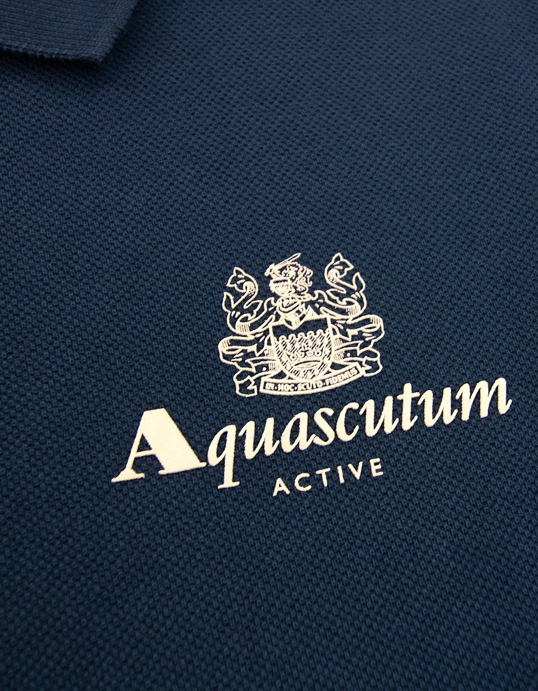 Aquascutum Active Pique Logo Polo Navy