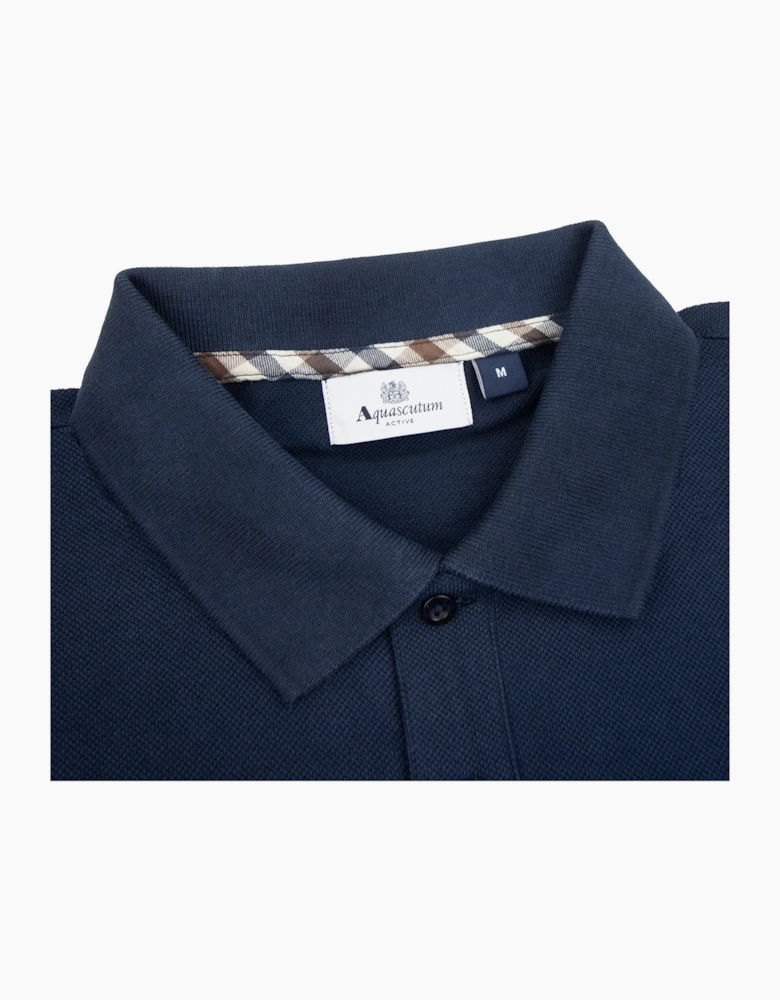 Aquascutum Active Pique Logo Polo Navy